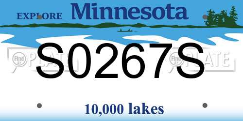 S0267S Minnesota License Plate