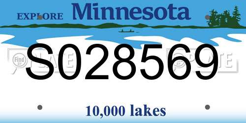 S028569 Minnesota License Plate