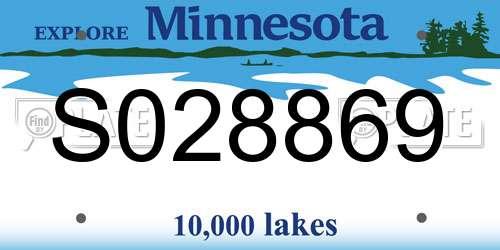 S028869 Minnesota License Plate