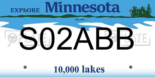 S02ABB Minnesota License Plate