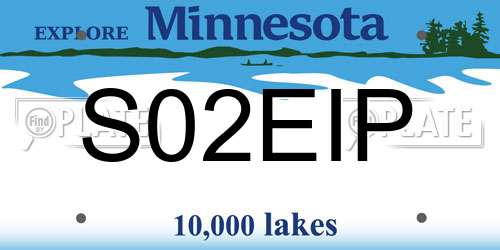 S02EIP Minnesota License Plate