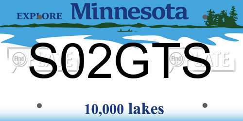 S02GTS Minnesota License Plate
