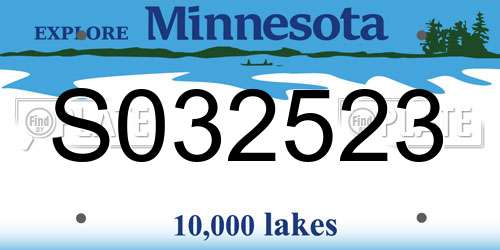 S032523 Minnesota License Plate