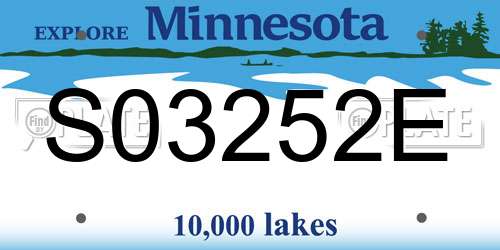 S03252E Minnesota License Plate