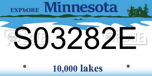 S03282E Minnesota License Plate