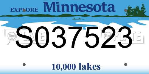 S037523 Minnesota License Plate