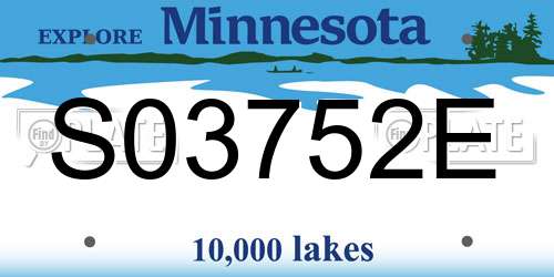 S03752E Minnesota License Plate