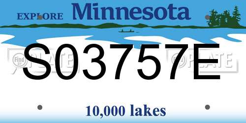 S03757E Minnesota License Plate