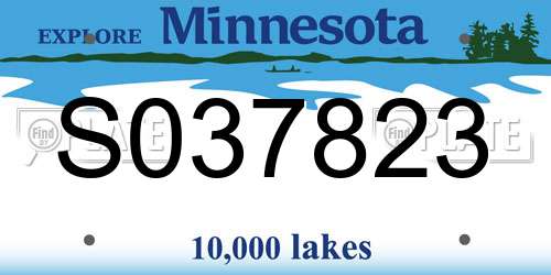 S037823 Minnesota License Plate