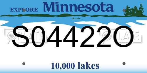 S04422O Minnesota License Plate