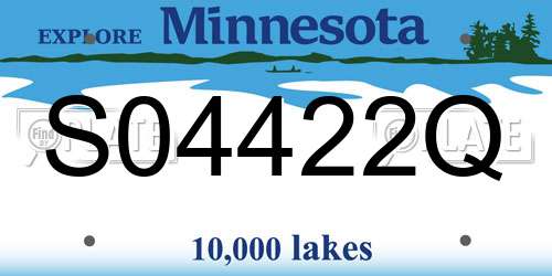 S04422Q Minnesota License Plate