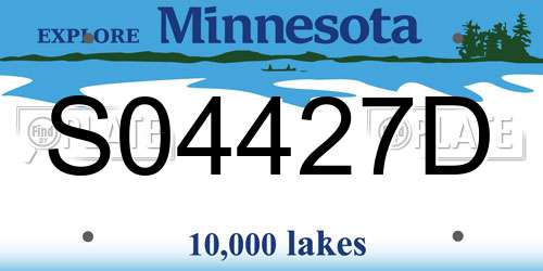 S04427D Minnesota License Plate