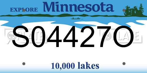 S04427O Minnesota License Plate