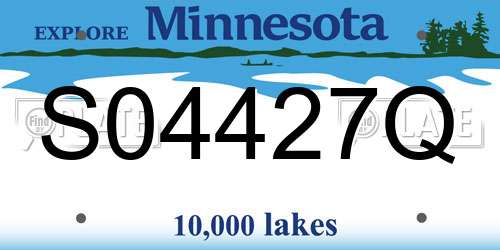 S04427Q Minnesota License Plate