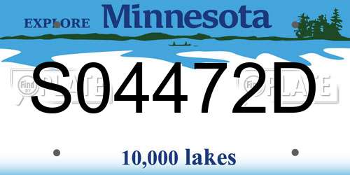 S04472D Minnesota License Plate
