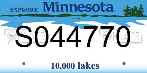 S044770 Minnesota License Plate