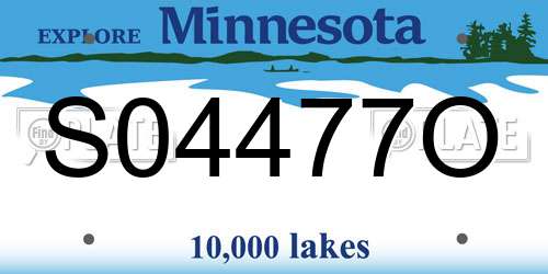 S04477O Minnesota License Plate