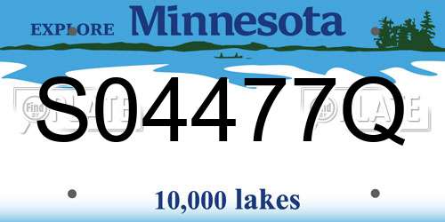 S04477Q Minnesota License Plate