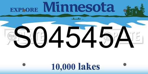S04545A Minnesota License Plate