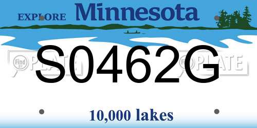 S0462G Minnesota License Plate