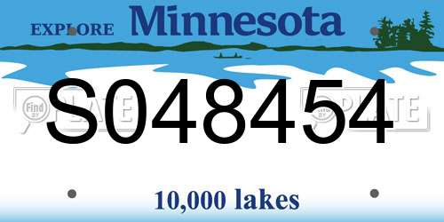 S048454 Minnesota License Plate