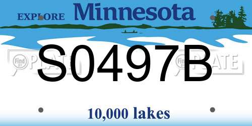 S0497B Minnesota License Plate