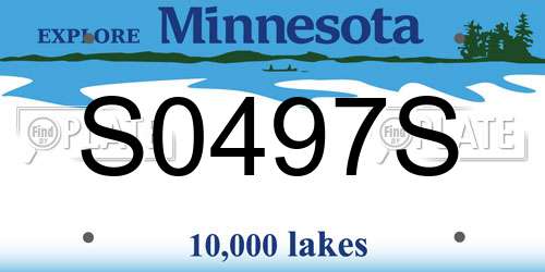 S0497S Minnesota License Plate