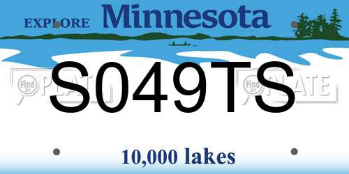 S049TS Minnesota License Plate