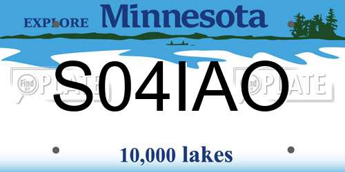 S04IAO Minnesota License Plate