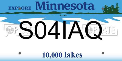 S04IAQ Minnesota License Plate