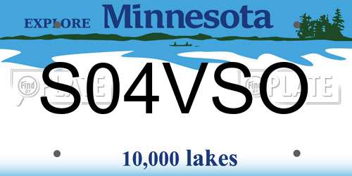 S04VSO Minnesota License Plate
