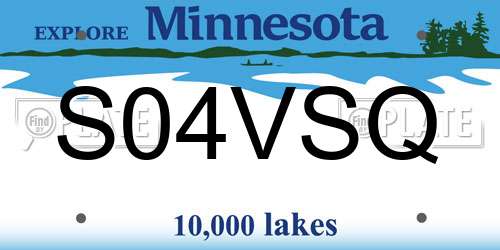 S04VSQ Minnesota License Plate