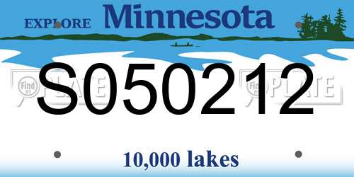 S050212 Minnesota License Plate