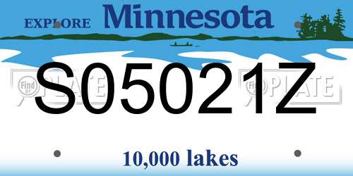 S05021Z Minnesota License Plate