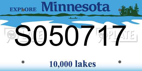 S050717 Minnesota License Plate