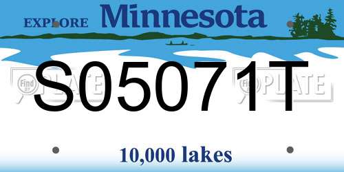 S05071T Minnesota License Plate