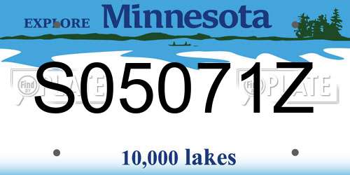 S05071Z Minnesota License Plate
