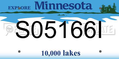 S05166I Minnesota License Plate
