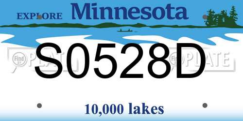 S0528D Minnesota License Plate