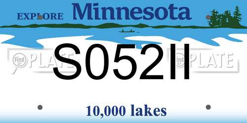 S052II Minnesota License Plate