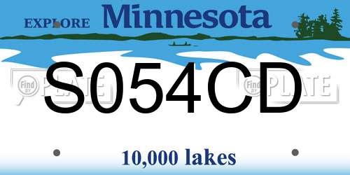 S054CD Minnesota License Plate