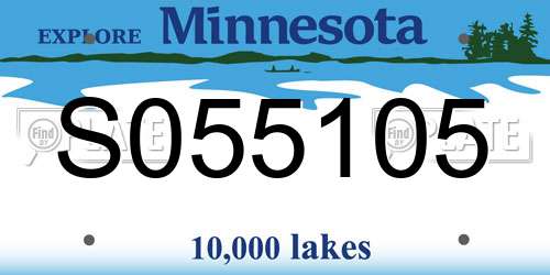 S055105 Minnesota License Plate