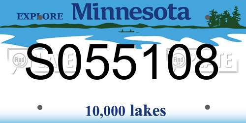 S055108 Minnesota License Plate