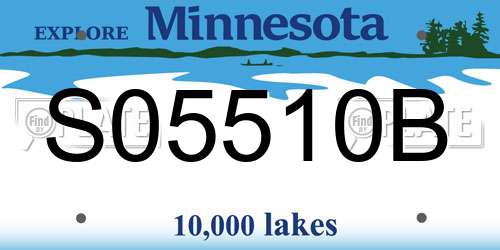 S05510B Minnesota License Plate