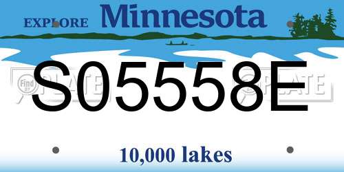 S05558E Minnesota License Plate