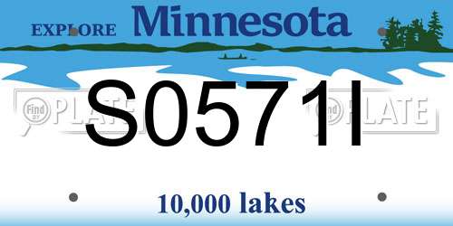 S0571I Minnesota License Plate