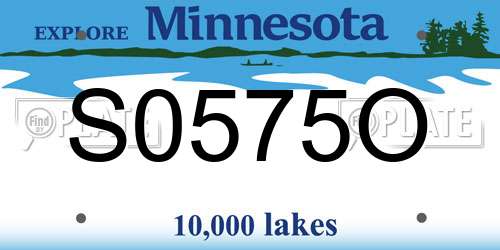 S0575O Minnesota License Plate
