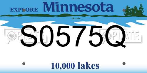 S0575Q Minnesota License Plate