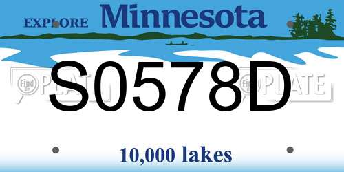 S0578D Minnesota License Plate