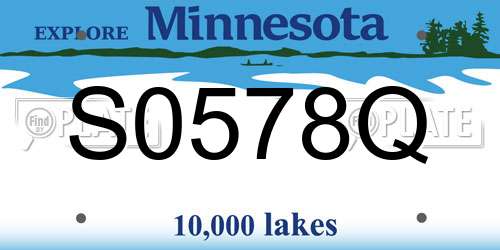 S0578Q Minnesota License Plate